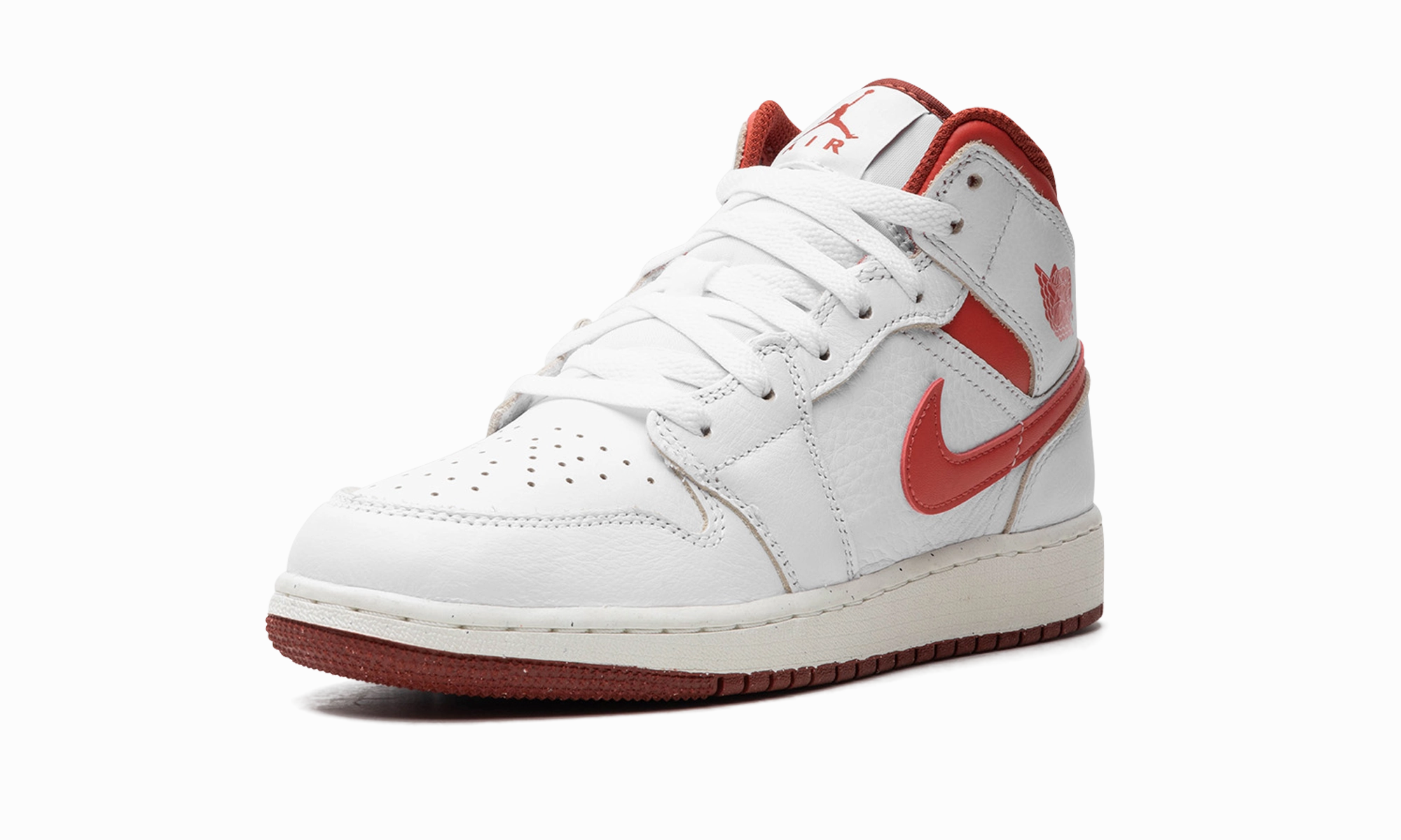 breath easy AIR JORDAN 1 MID SE GS "WHITE DUNE RED"