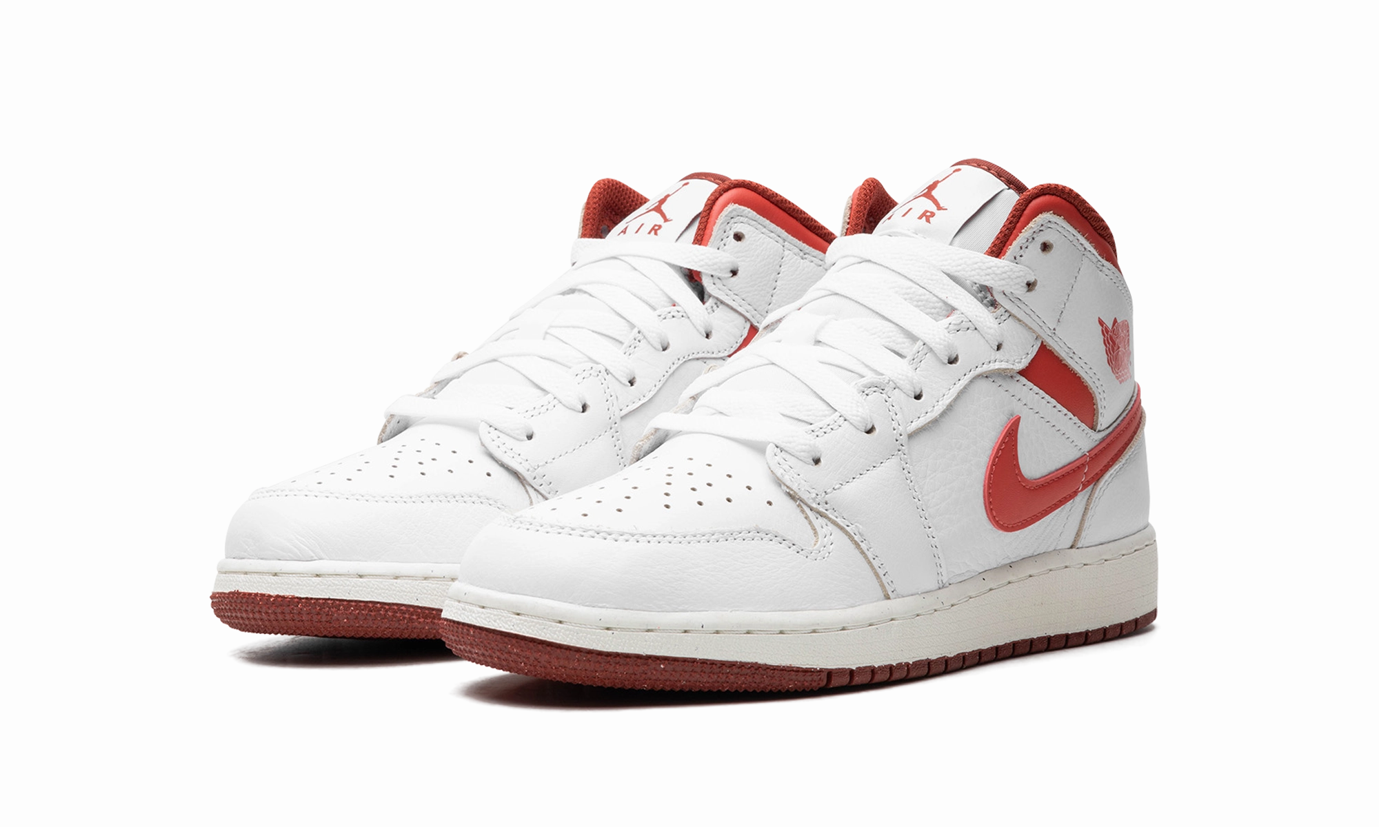 Smart cushioning AIR JORDAN 1 MID SE GS "WHITE DUNE RED"