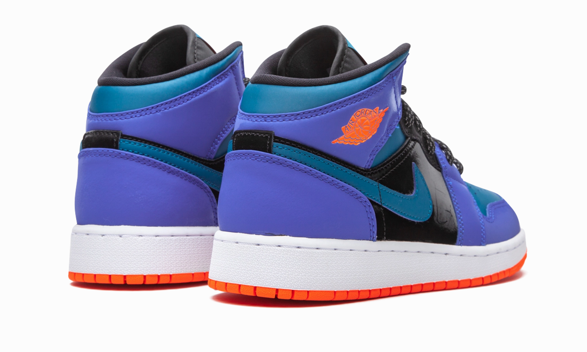 Air Jordan 1 Mid GS "Racer Blue" Stretch Comfort Comfortable Lace