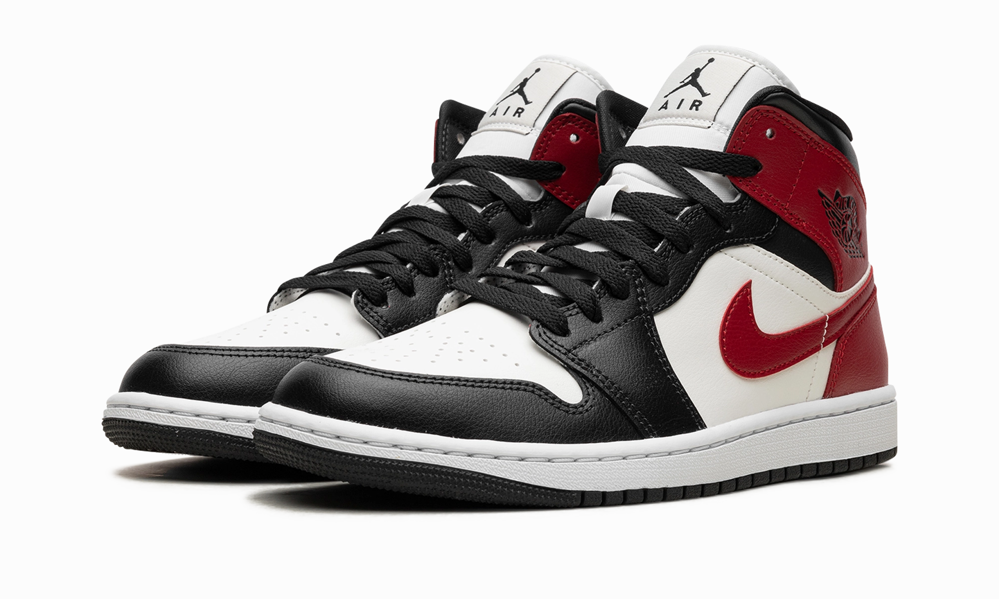 AIR JORDAN 1 MID WMNS "Black Toe" Casual Favorite Street Vibe