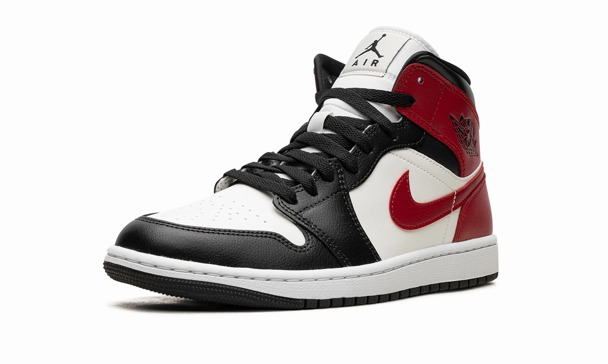 AIR JORDAN 1 MID WMNS "Black Toe" Sleek cushioning Fashion Basics
