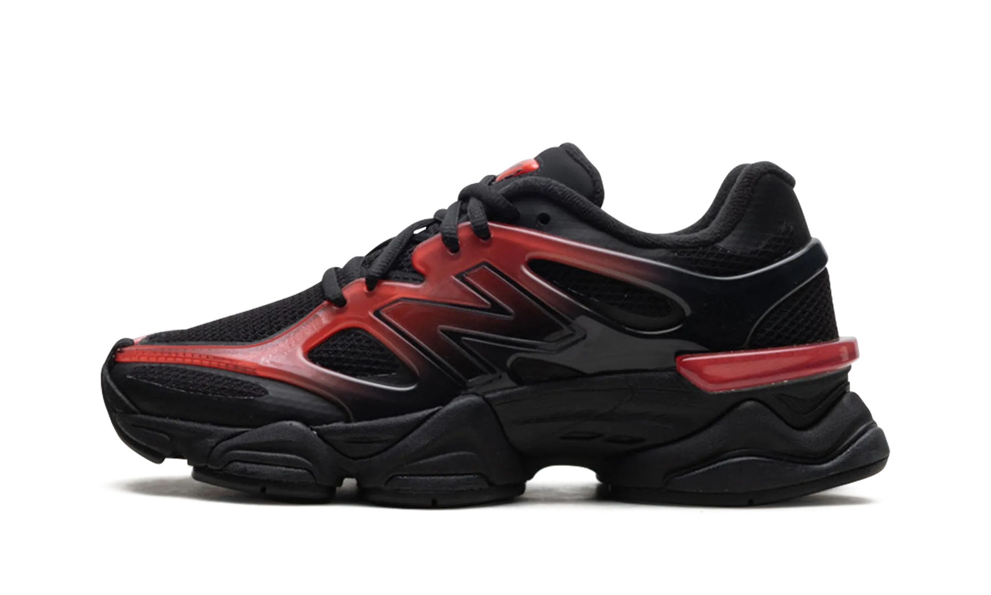 9060 "Black Red Gradient" easy - clean shoes running in a forest shoes