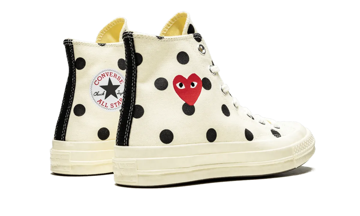 Chuck 70 Hi "Comme Des Garons PLAY / Polka Dot White" Quick Jog Casual Support