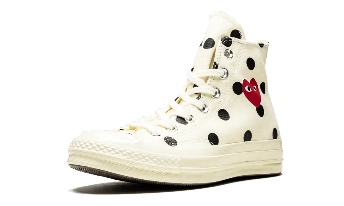 Chuck 70 Hi "Comme Des Garons PLAY / Polka Dot White" Comfortable Performance