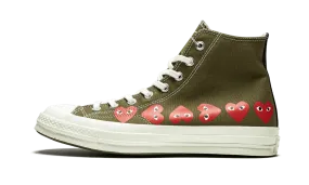 Wind Hike Bridge Trek Chuck 70 Hi "Comme Des Garcons PLAY / Multi Hearts Green"
