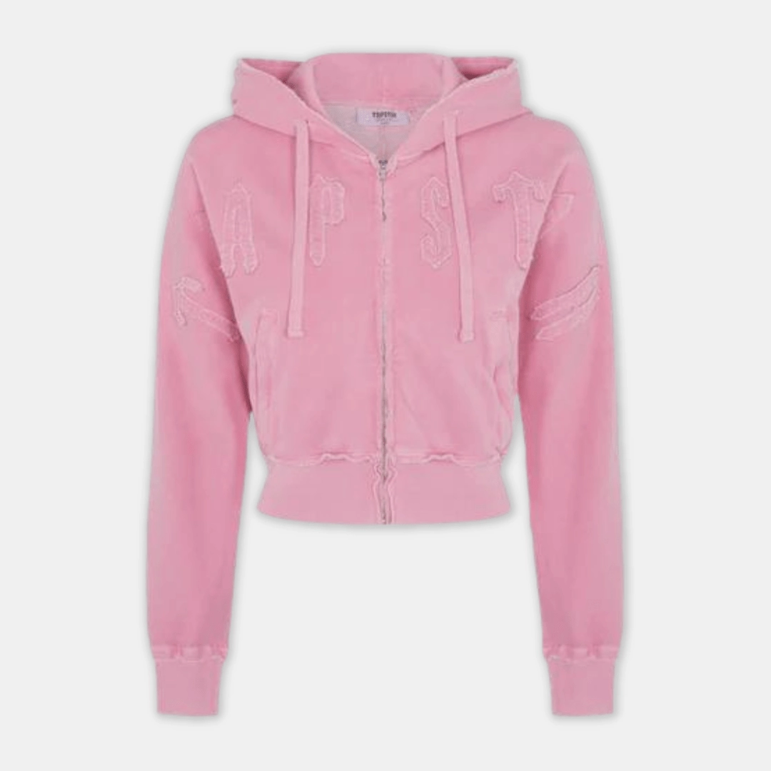 Urban Jungle Trapstar Women's Irongate Cropped Batwing Hoodie - Washed Pink