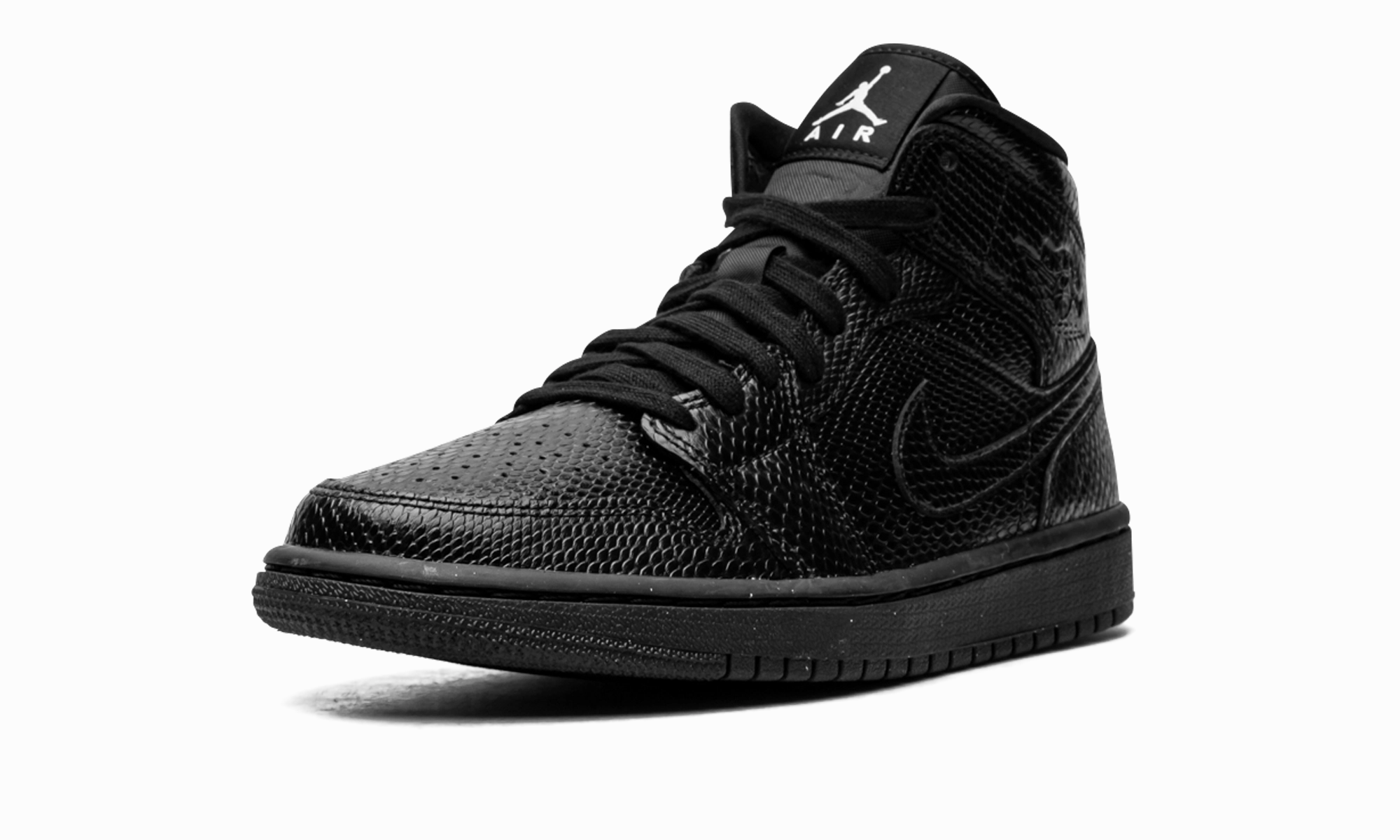 Sleek Look Distinctive Design AIR JORDAN 1 MID WMNS "Black Snakeskin"