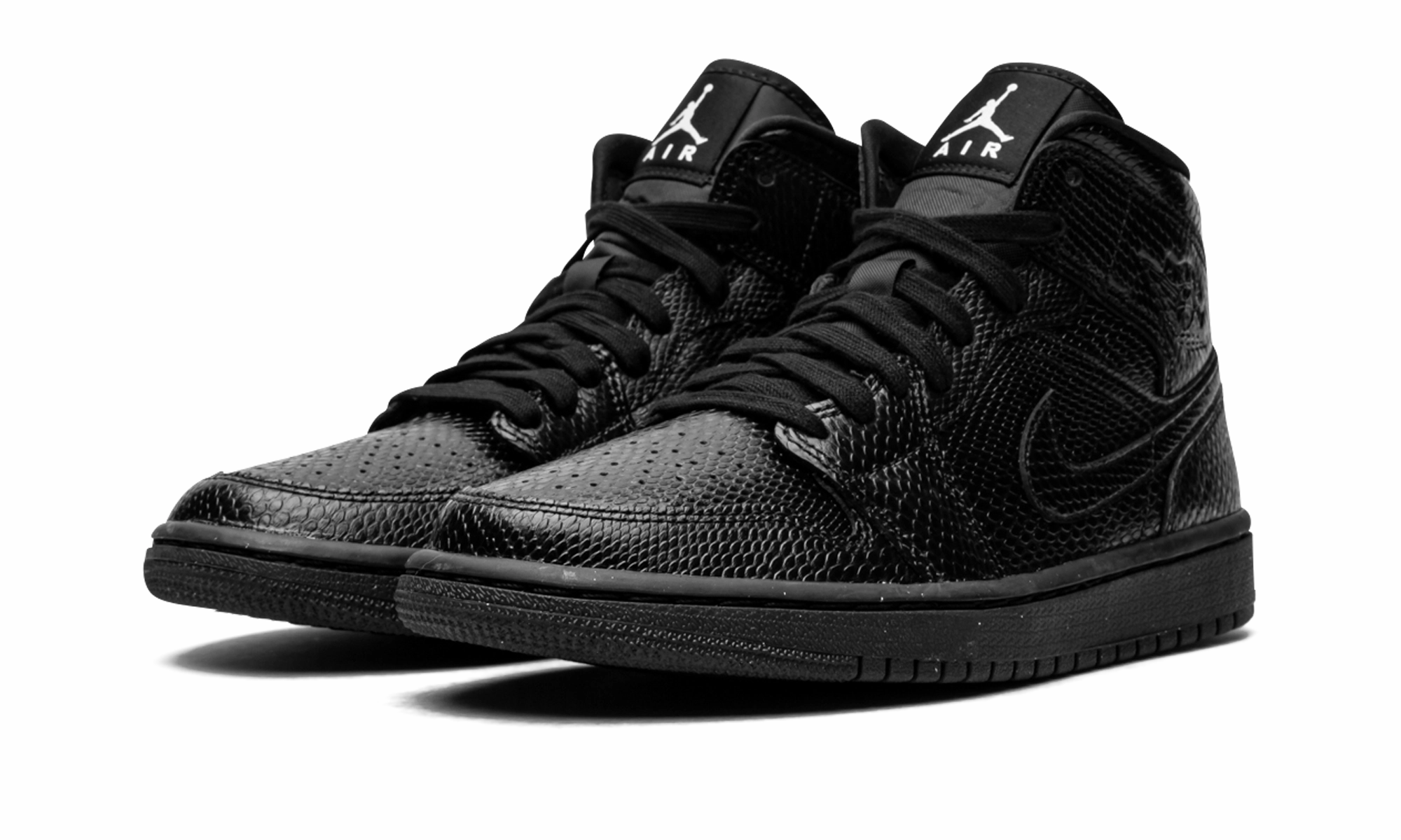 AIR JORDAN 1 MID WMNS "Black Snakeskin" High-performance piece