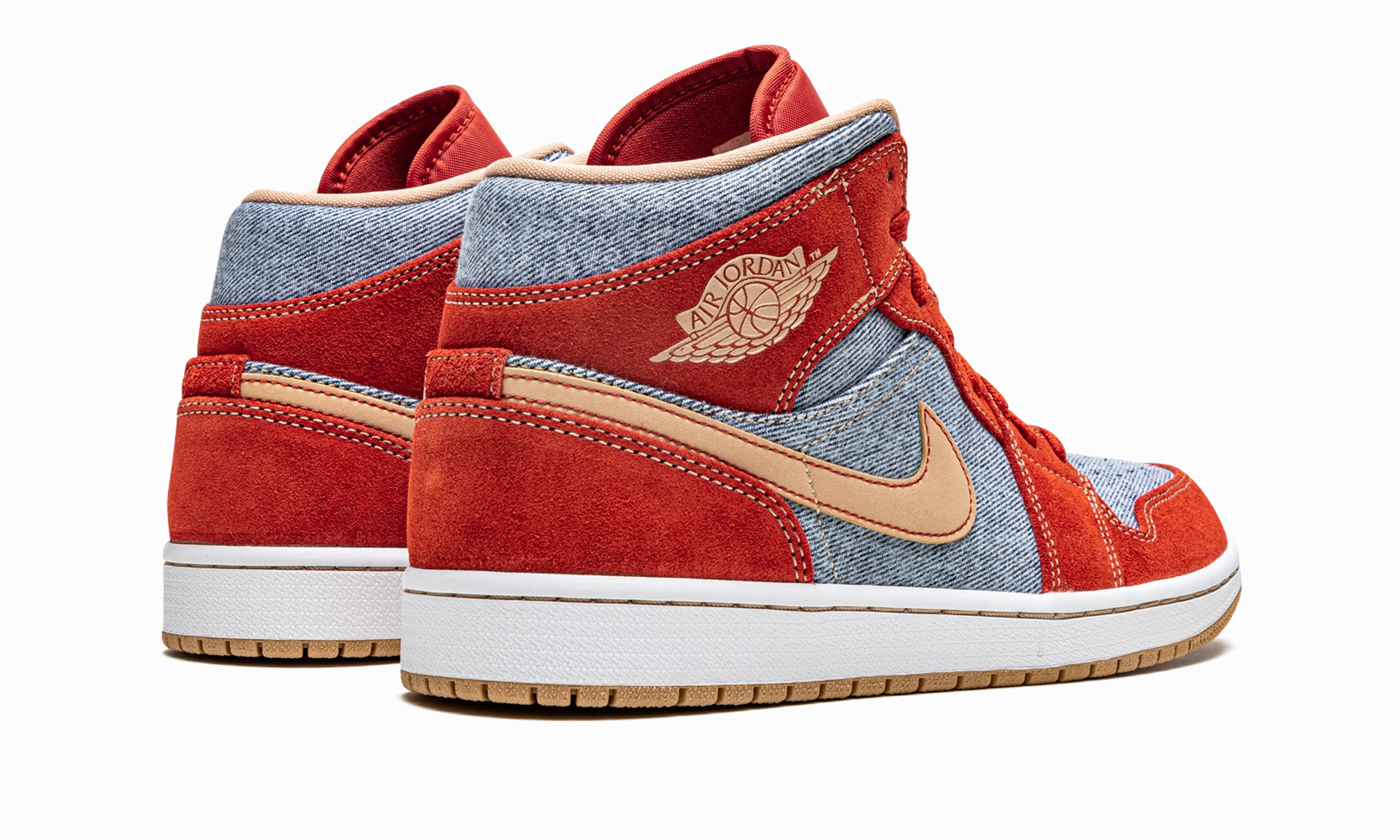 High Fit Air Jordan 1 Mid SE "Denim Red Suede"