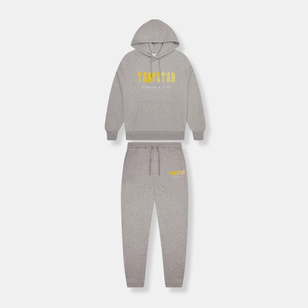 Bold Detail Trapstar Decoded Chenille Tracksuit - Grey / Yellow