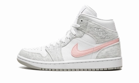 AIR JORDAN 1 MID SE WMNS "Heather Grey / Pink" Move Smart