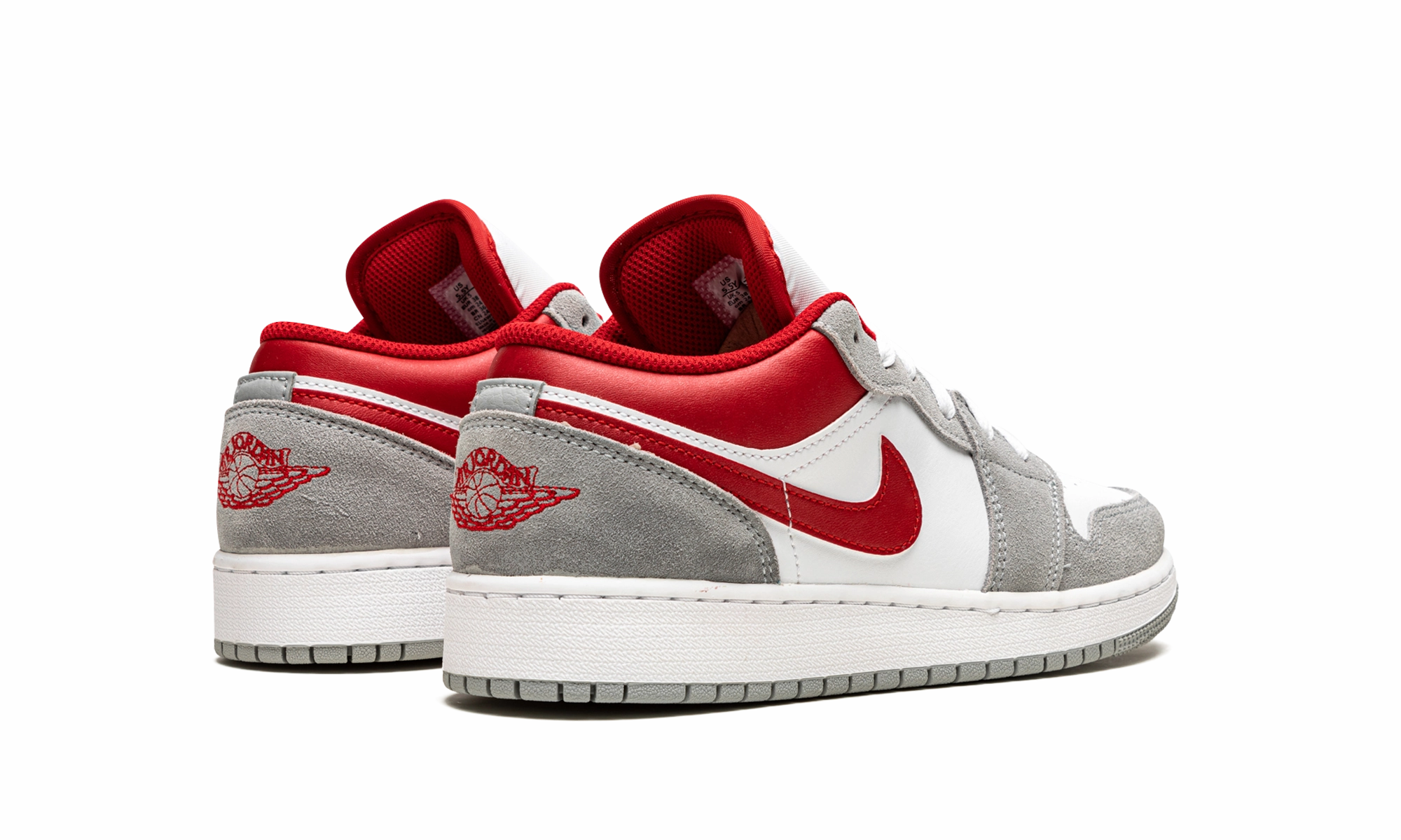 Air Jordan 1 Low SE GS "Smoke Grey Gym Red" Soft Texture