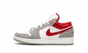 Air Jordan 1 Low SE GS "Smoke Grey Gym Red" Athletic Performance