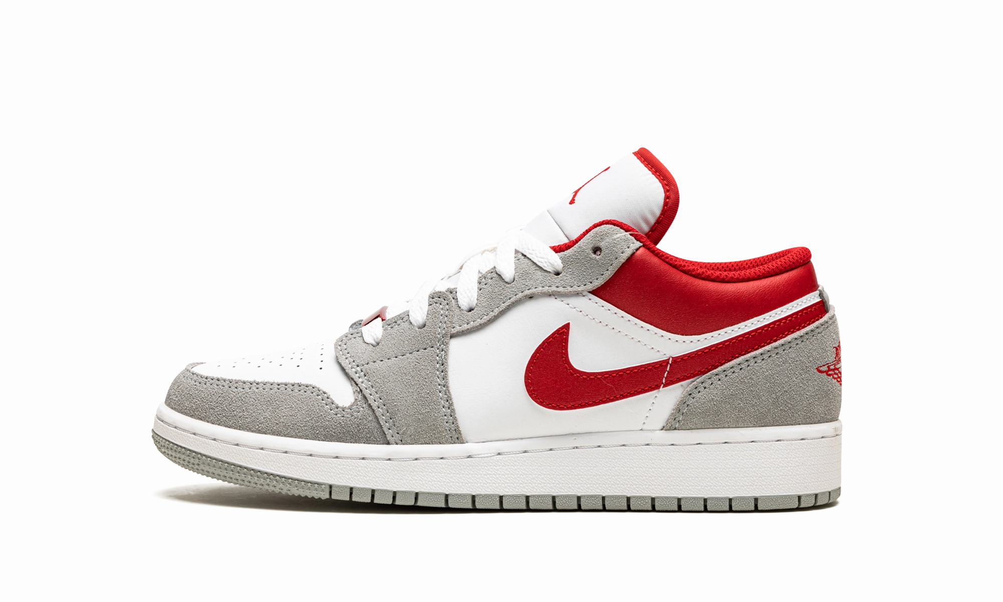 Air Jordan 1 Low SE GS "Smoke Grey Gym Red" Athletic Performance