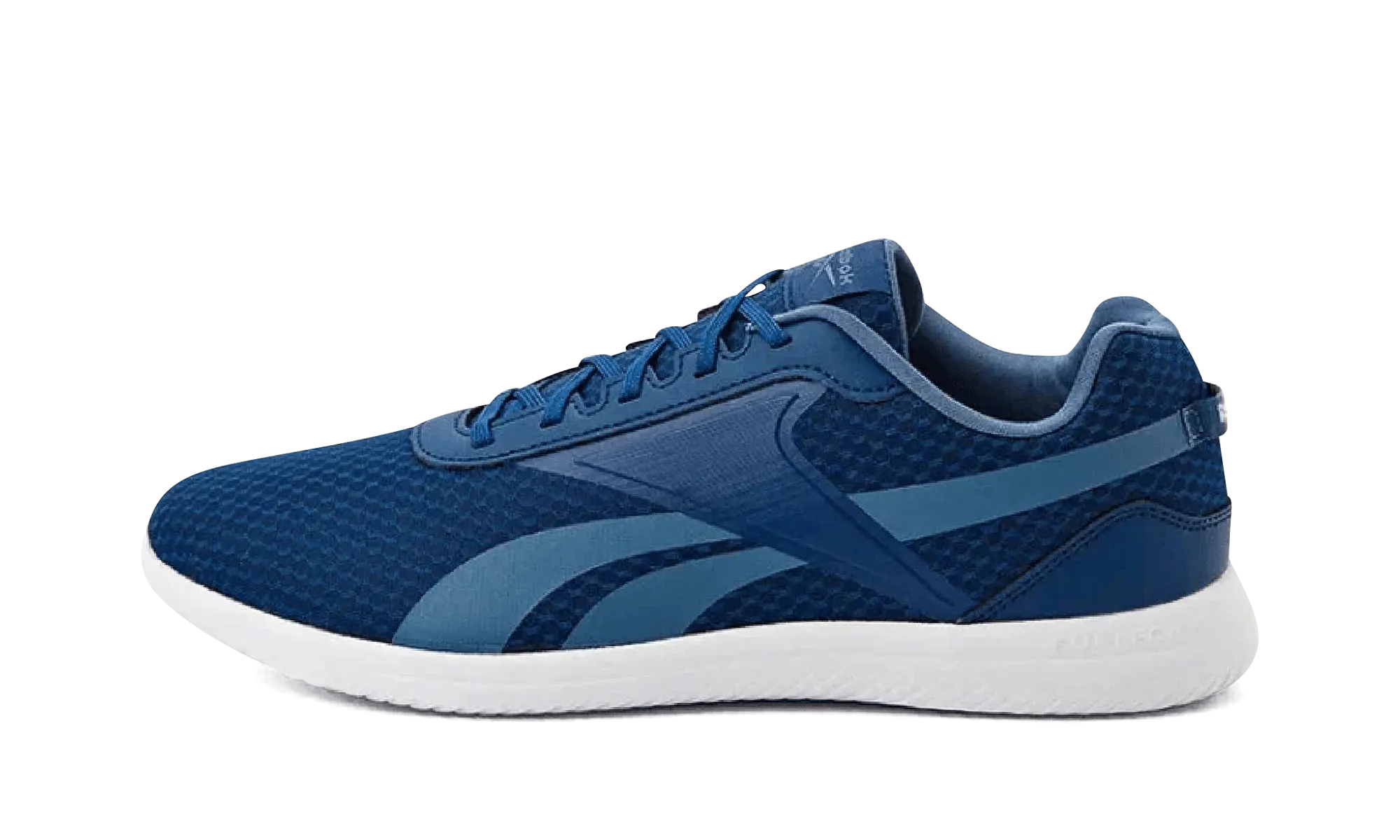 Stridium 2 "Batik Blue" slow - paced - runner running on an outdoor track shoes