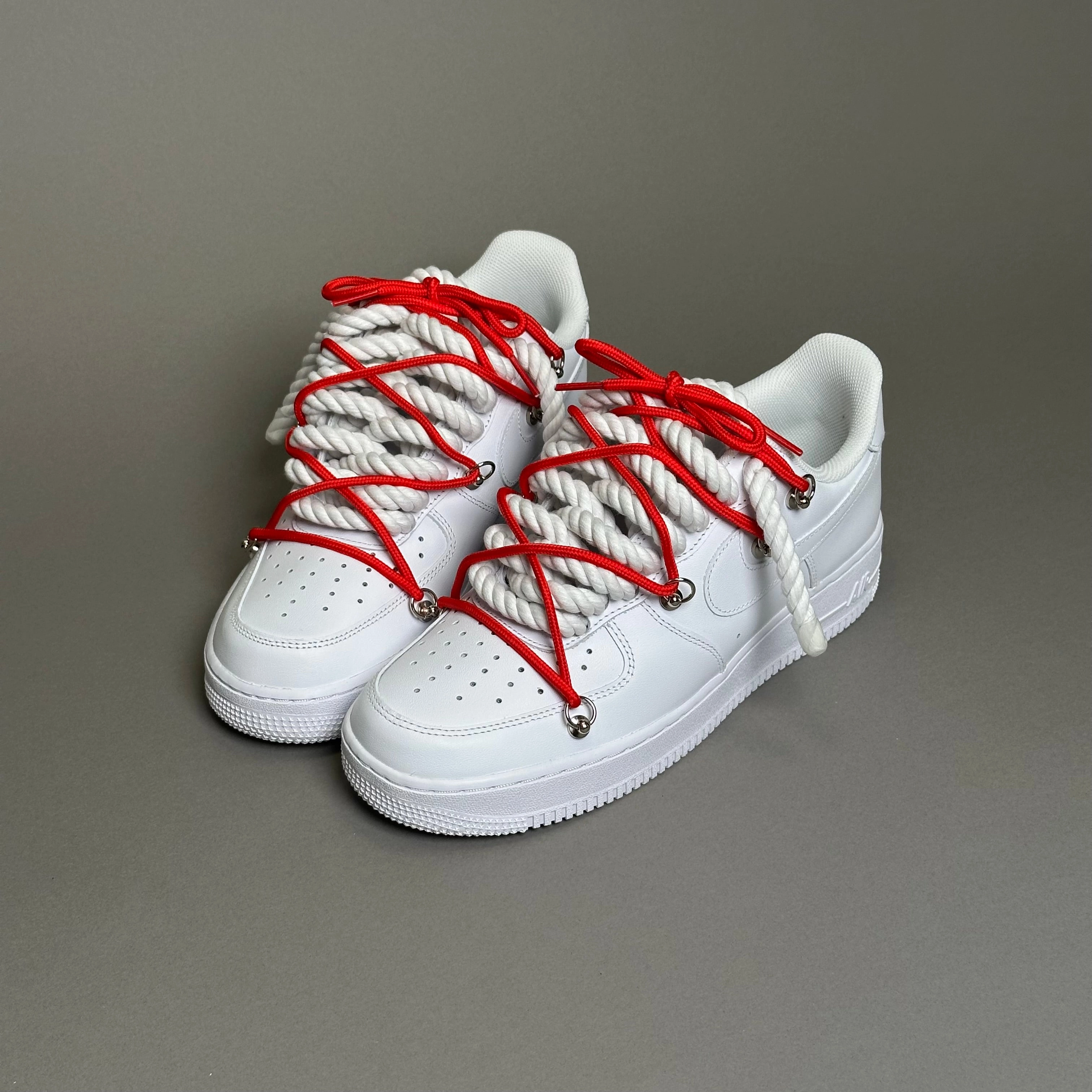 anti - slip function Nike Air Force 1 Rope Laces White" Triple Red