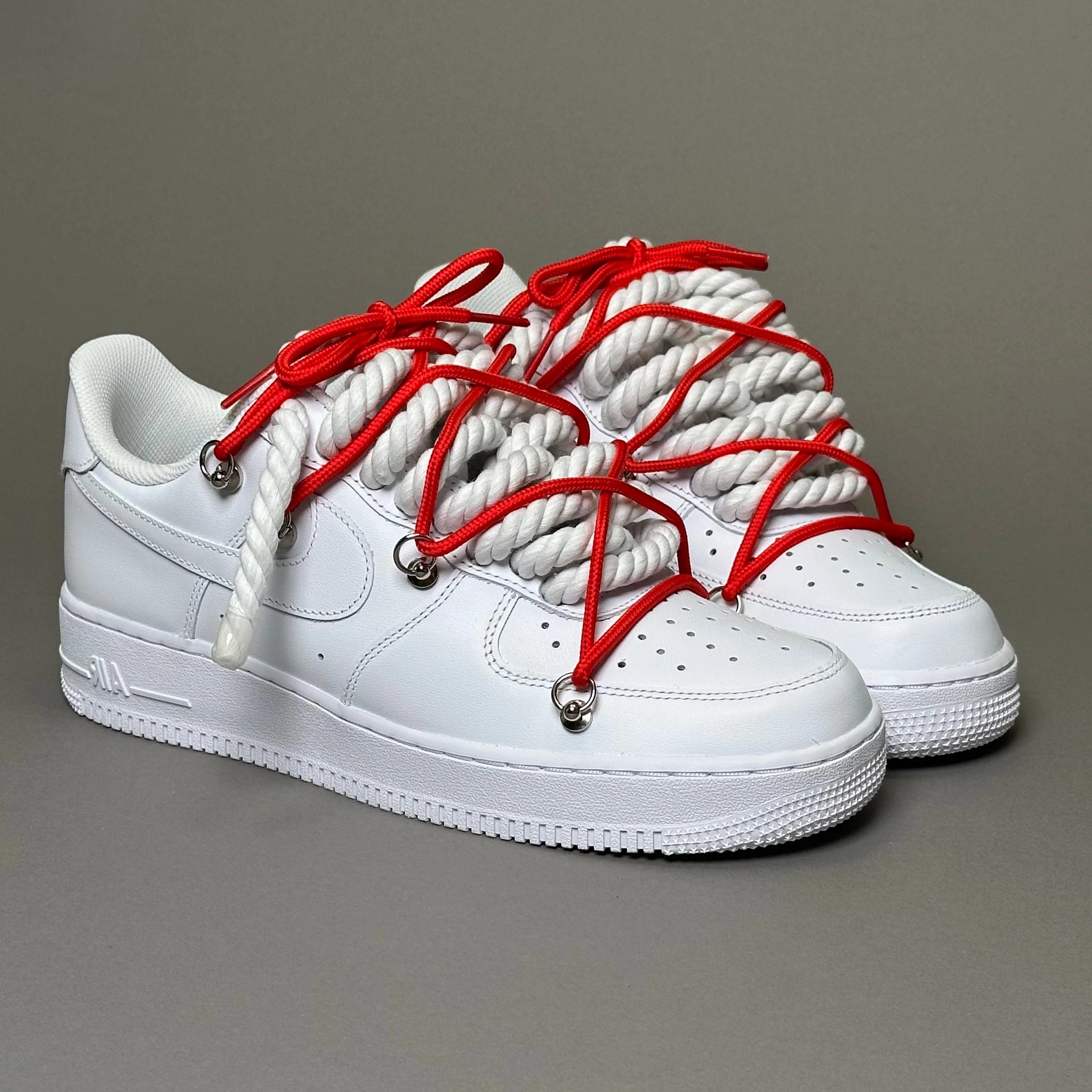 Nike Air Force 1 Rope Laces White" Triple Red High Top