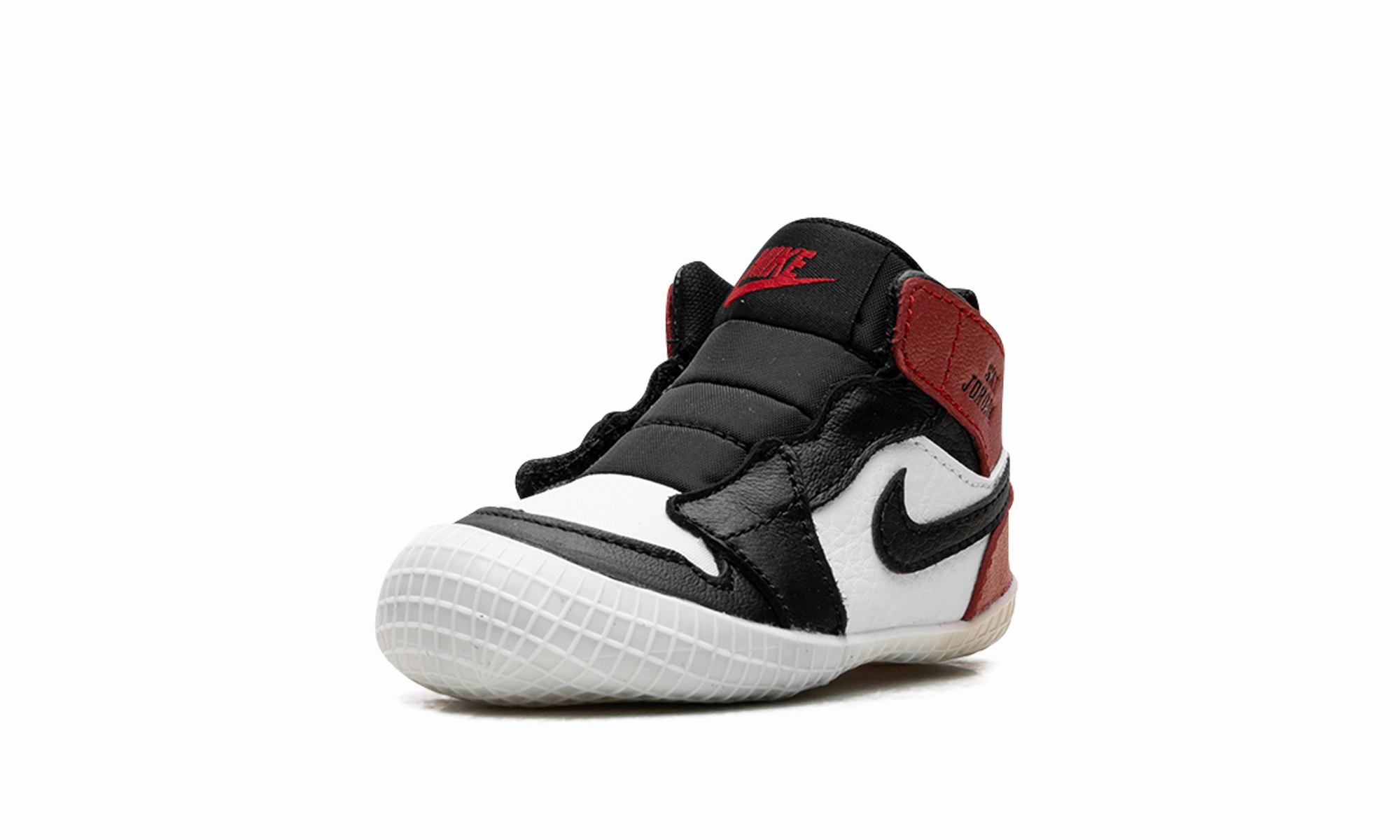 Layered Chic Air Jordan 1 Crib Bootie "Black Toe Reimagined"