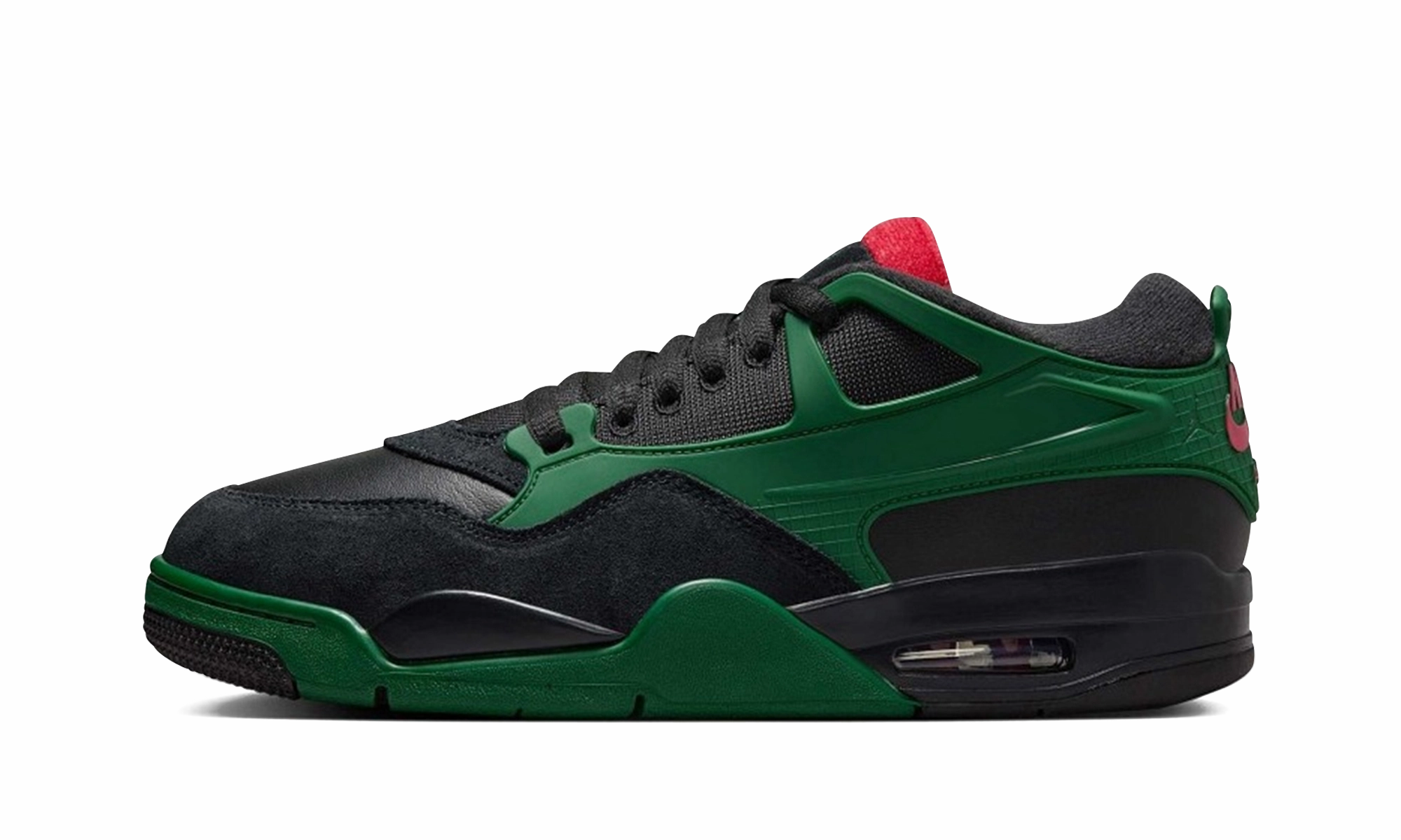 Travel Light Quick Transition Jordan 4 RM "Black Gorge Green University Red"
