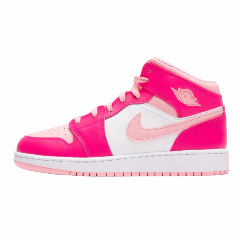 Back Tab No Slip Air Jordan 1 Mid Fierce Pink (GS)