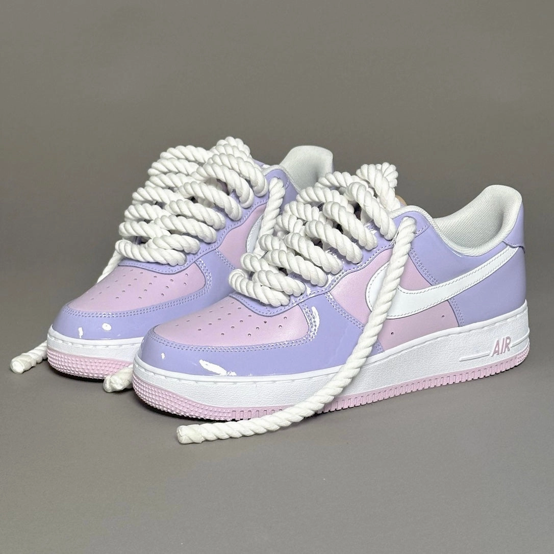 breathable socks Nike Air Force 1 Patent Lavender "Rope Laces White" V2