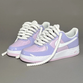 Nike Air Force 1 Patent Lavender "Rope Laces White" V2 Fitness Regime Practical Shoes