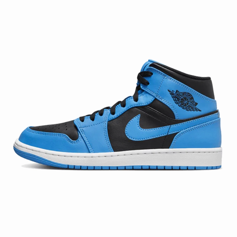 Air Jordan 1 Mid University Blue Black evening runs