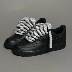 all - weather - use shoes Nike Air Force 1 Black Rope Laces Gray Tint??V1