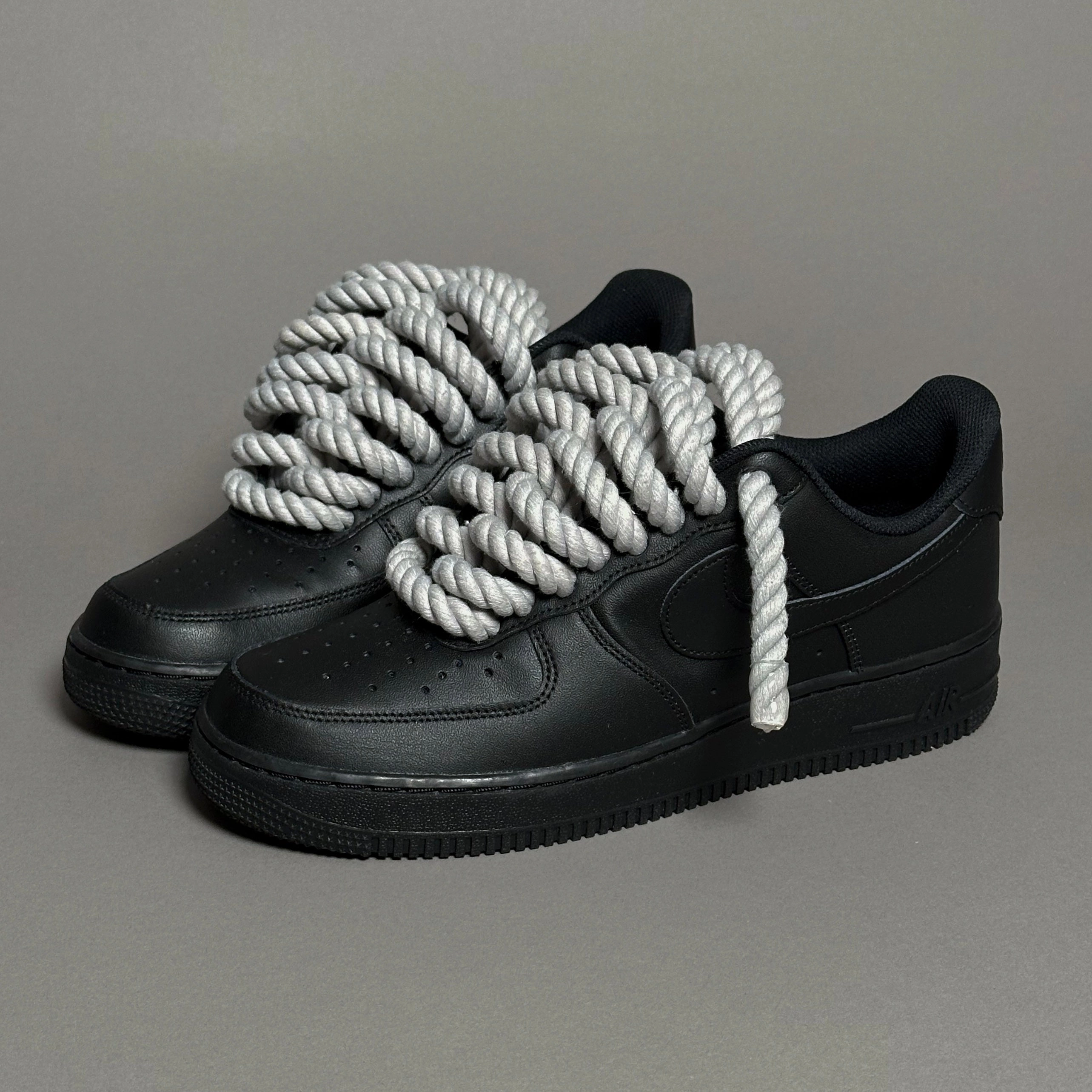 all - weather - use shoes Nike Air Force 1 Black Rope Laces Gray Tint??V1