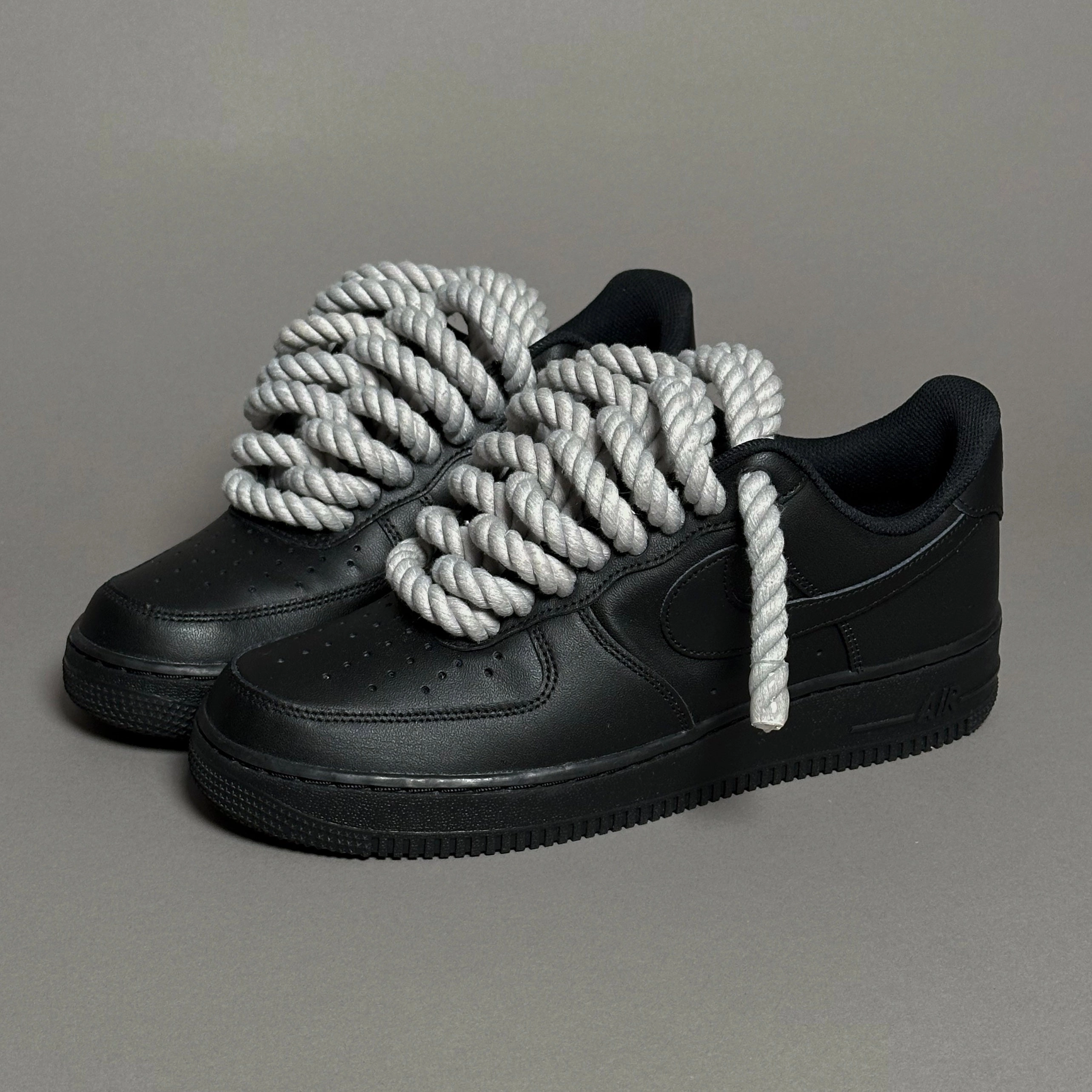 Nike Air Force 1 Black Rope Laces Gray Tint??V1 Smart Features