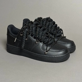 Nike Air Force 1 Rope Laces Black" Triple Swarovski Black synthetic upper shoes Coordination - boosting