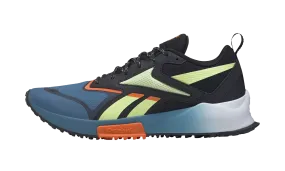 Lavante Trail 2 "Black/Blue/Green" adjustable straps shoes running on a track oval