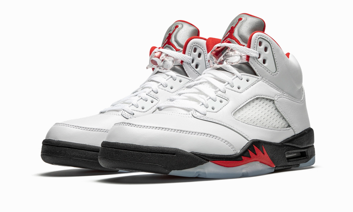 synthetic material shoes Air Jordan 5 Retro "Fire Red Silver Tongue 2020"