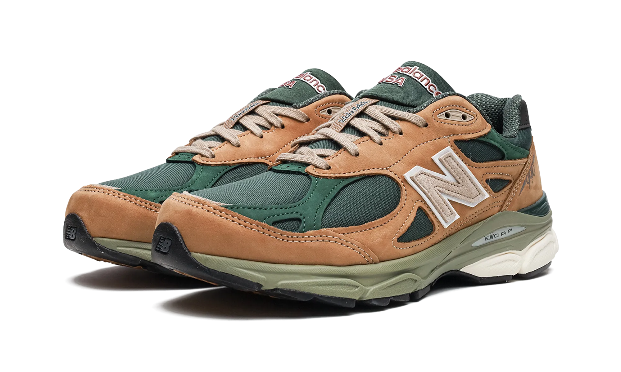990v3 "Made in USA - Tan / Green" trail runners' shoes