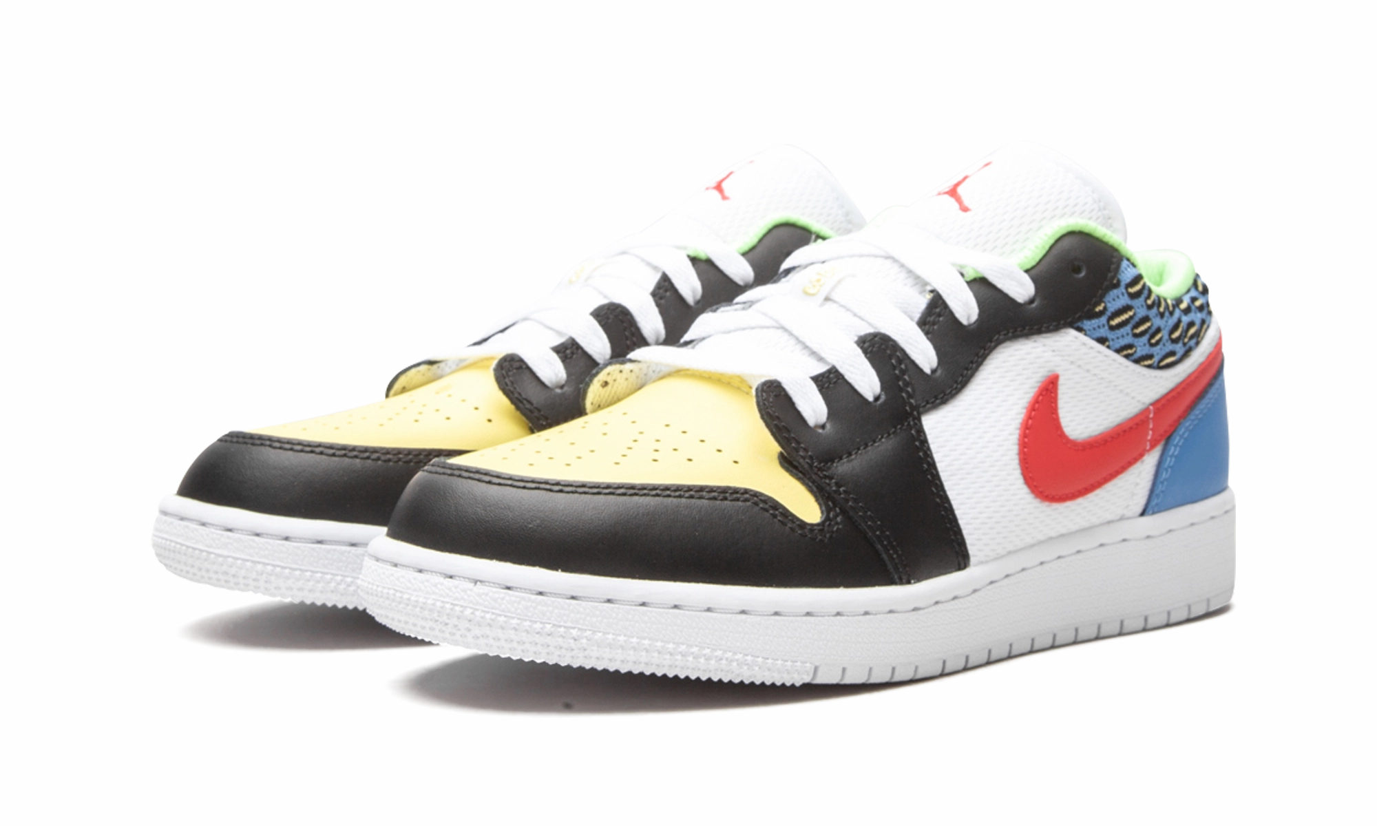 Air Jordan 1 Low GS "White Mesh / Multicolor" Impact Support All-weather flair