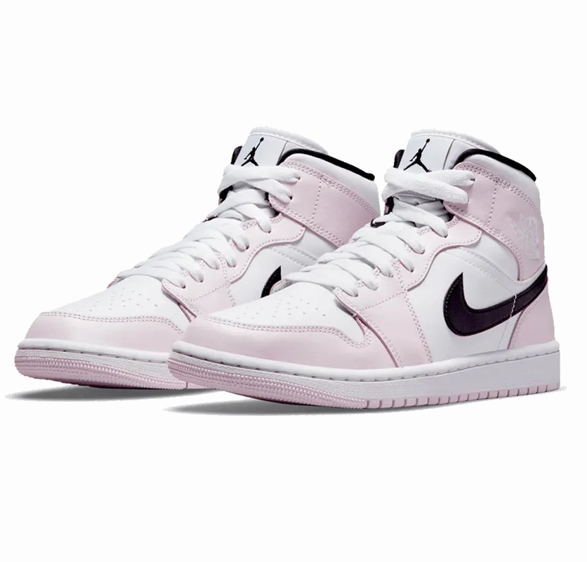 running in a marina area shoes Traction pattern Air Jordan 1 Mid Barely Rose