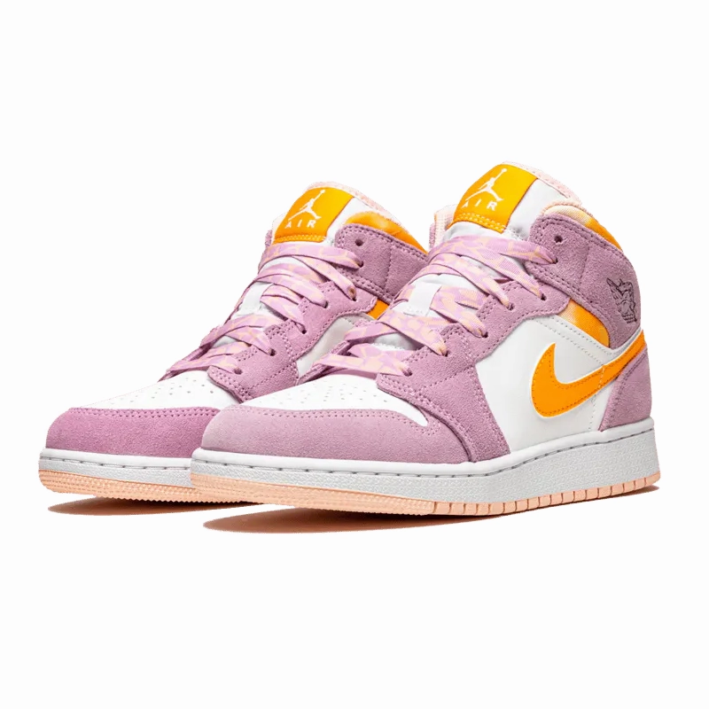 Air Jordan 1 Mid GS Arctic Pink Outdoor Explorer Seamless lining