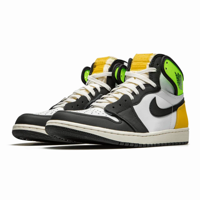 Elite performance Jordan 1 Retro High White Black Volt University Gold