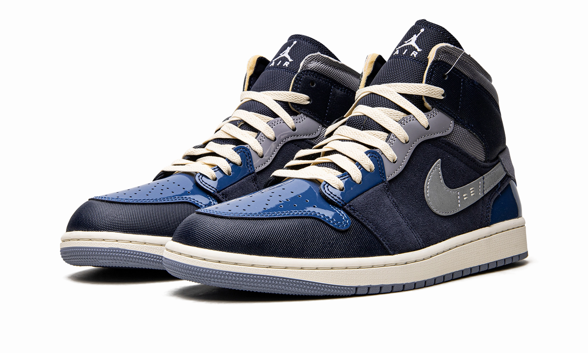Air Jordan 1 Mid SE Craft "Obsidian" Lace System
