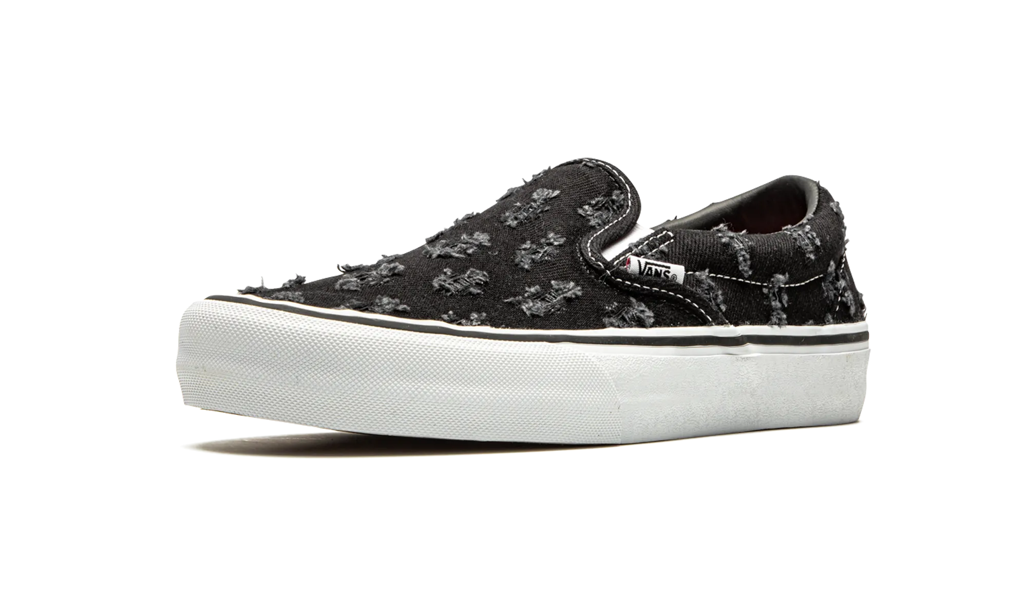 Logo Bold Explore More Slip-On Pro "Supreme - Black Hole Punch Denim"