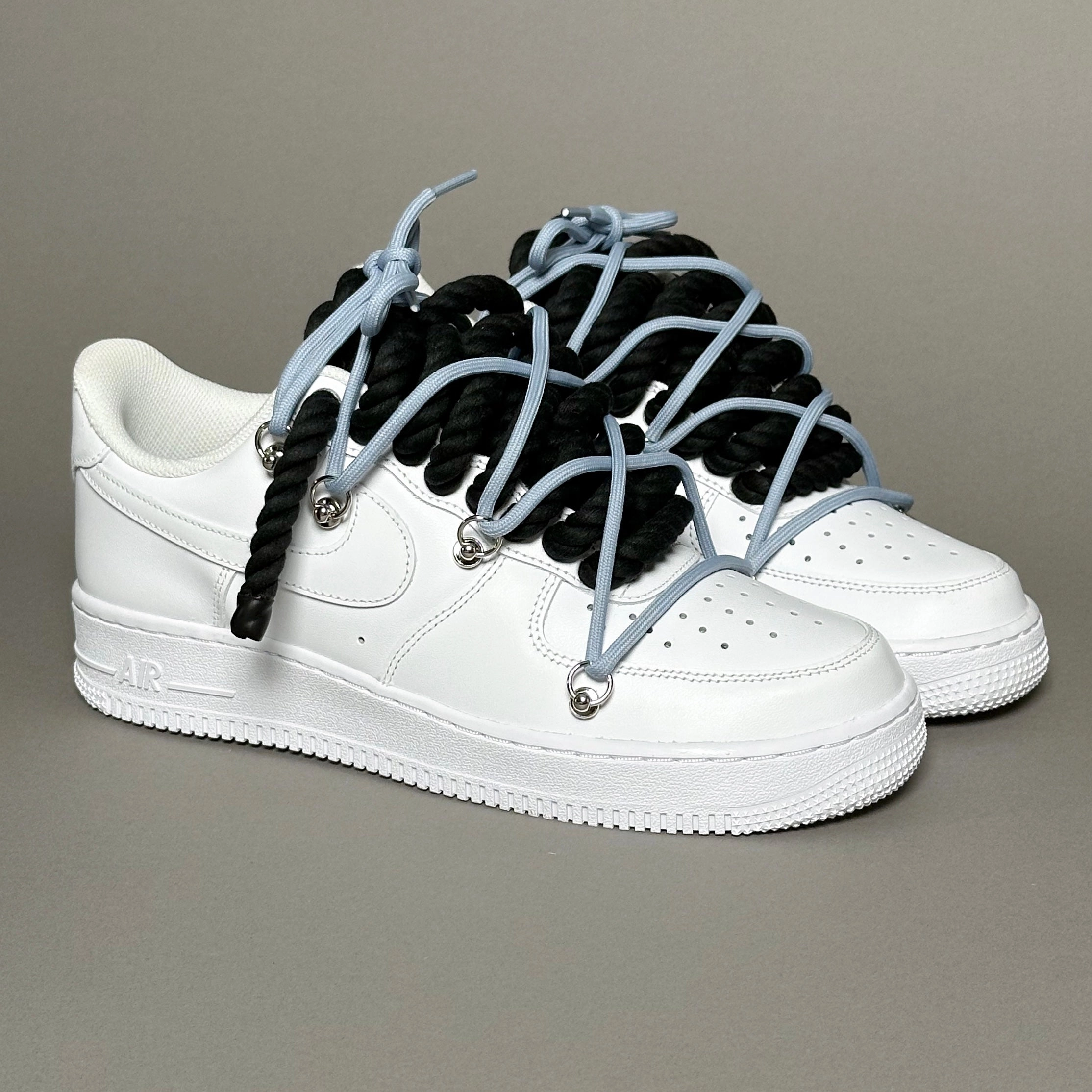 tennis - court running shoes Nike Air Force 1 Rope Laces??Triple Black