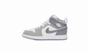 Air Jordan 1 Mid SE PS "White Medium Grey Cool Grey" Upgraded look