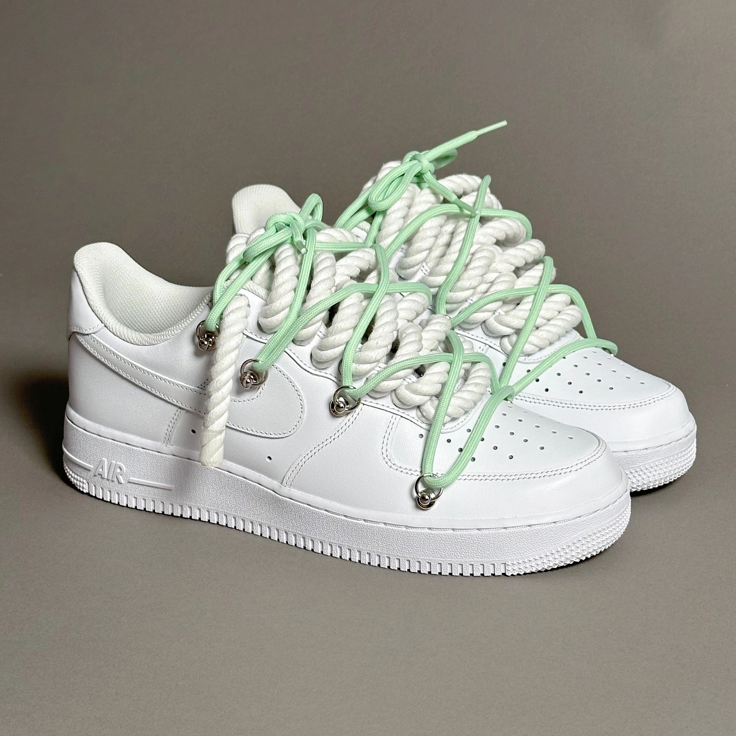 Nike Air Force 1 Rope Laces??Triple White secure fit shoes
