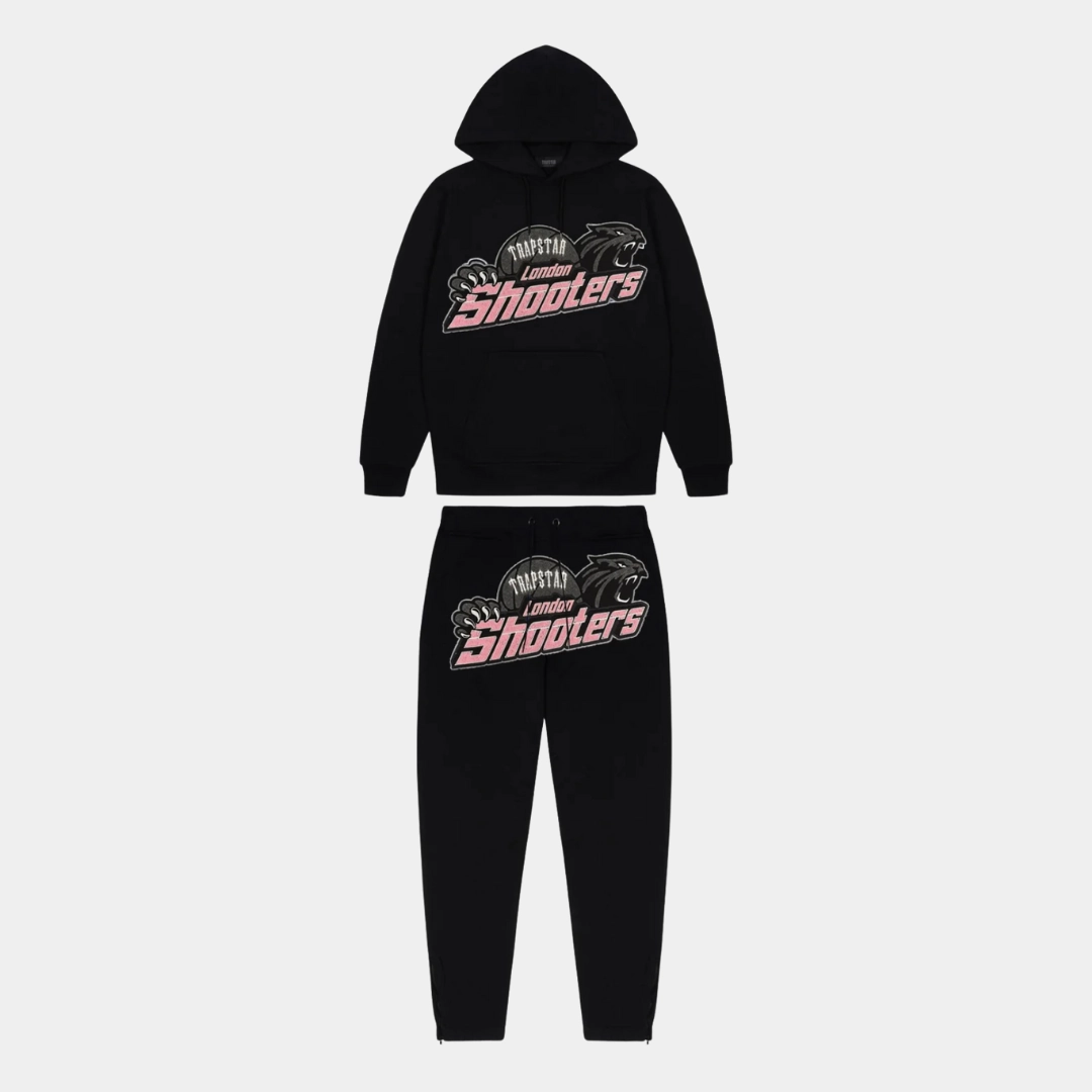 Trapstar London Shooters Hooded Tracksuit - Black / Pink Slim stability Responsive cushioning
