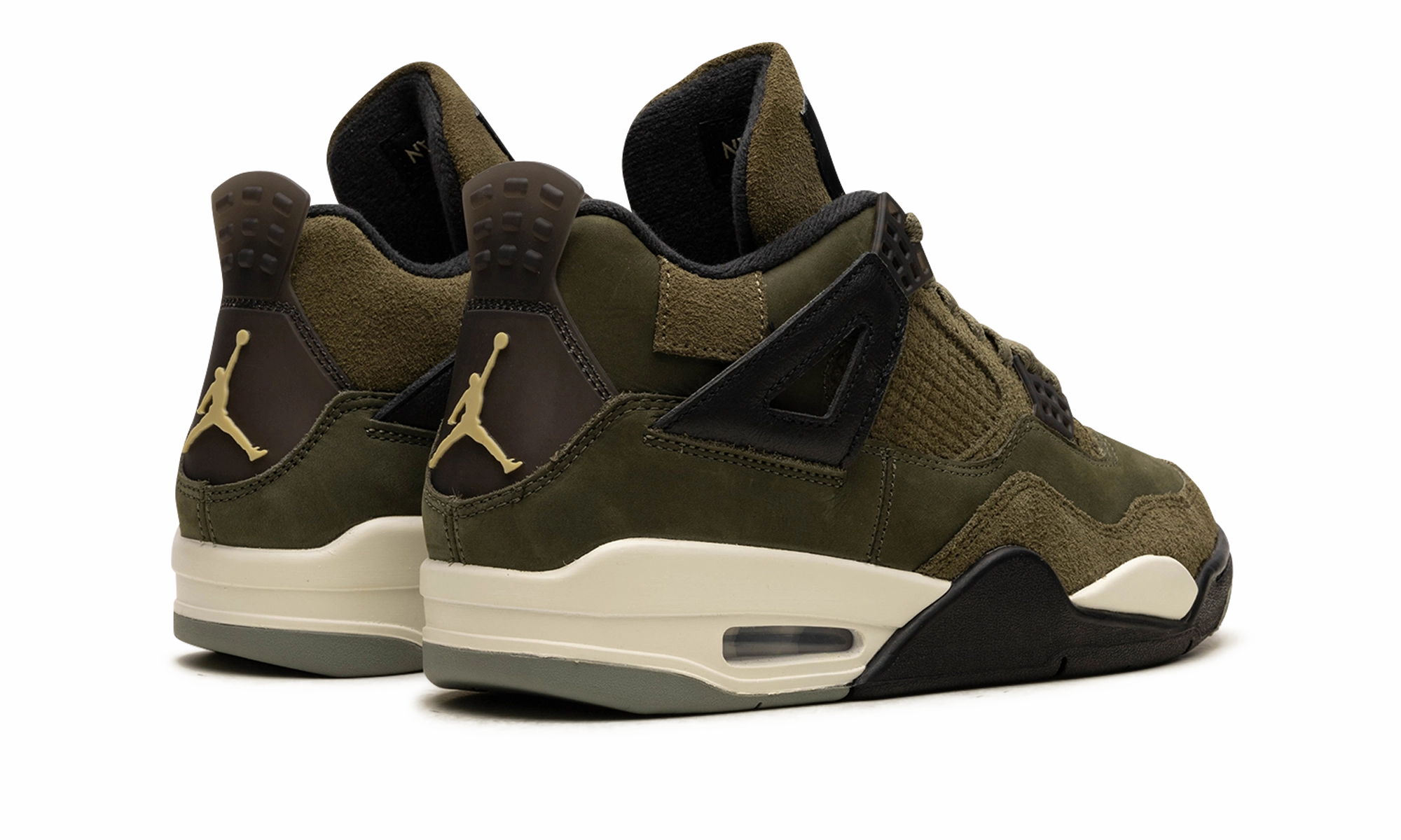Air Jordan 4 Craft "Medium Olive" Metallic Trim Distinctive cushioning