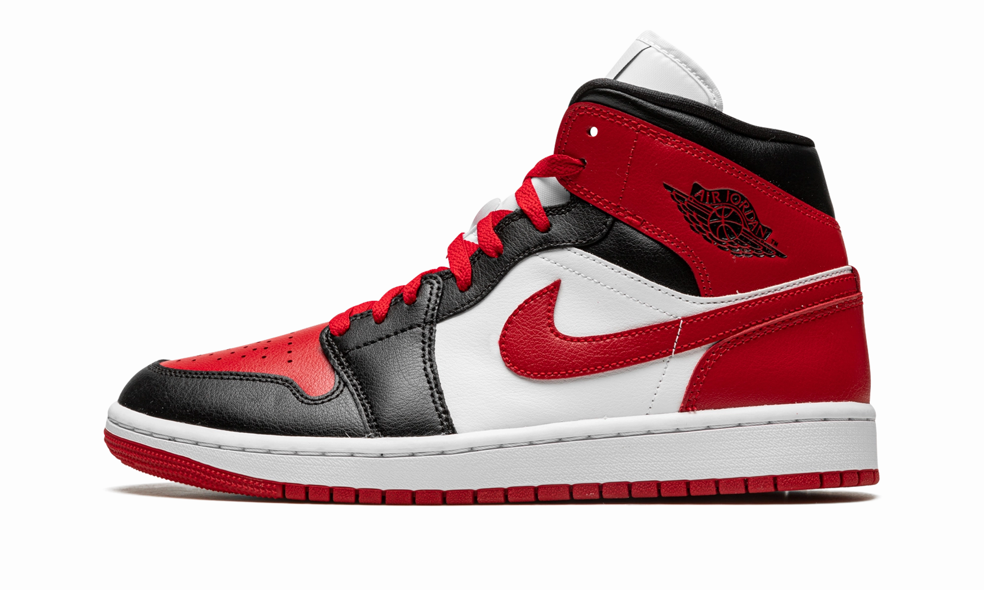 AIR JORDAN 1 MID WMNS "Alternate Bred Toe" Iconic lining Supportive Fit