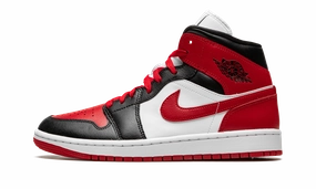 AIR JORDAN 1 MID WMNS "Alternate Bred Toe" Iconic lining Supportive Fit