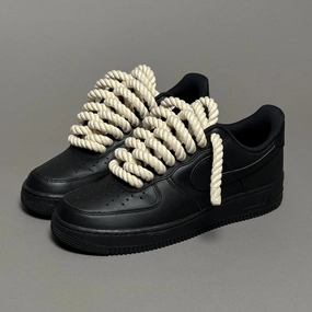hook - and - loop shoes Forest running need Nike Air Force 1 Black Rope Laces Cream??V1