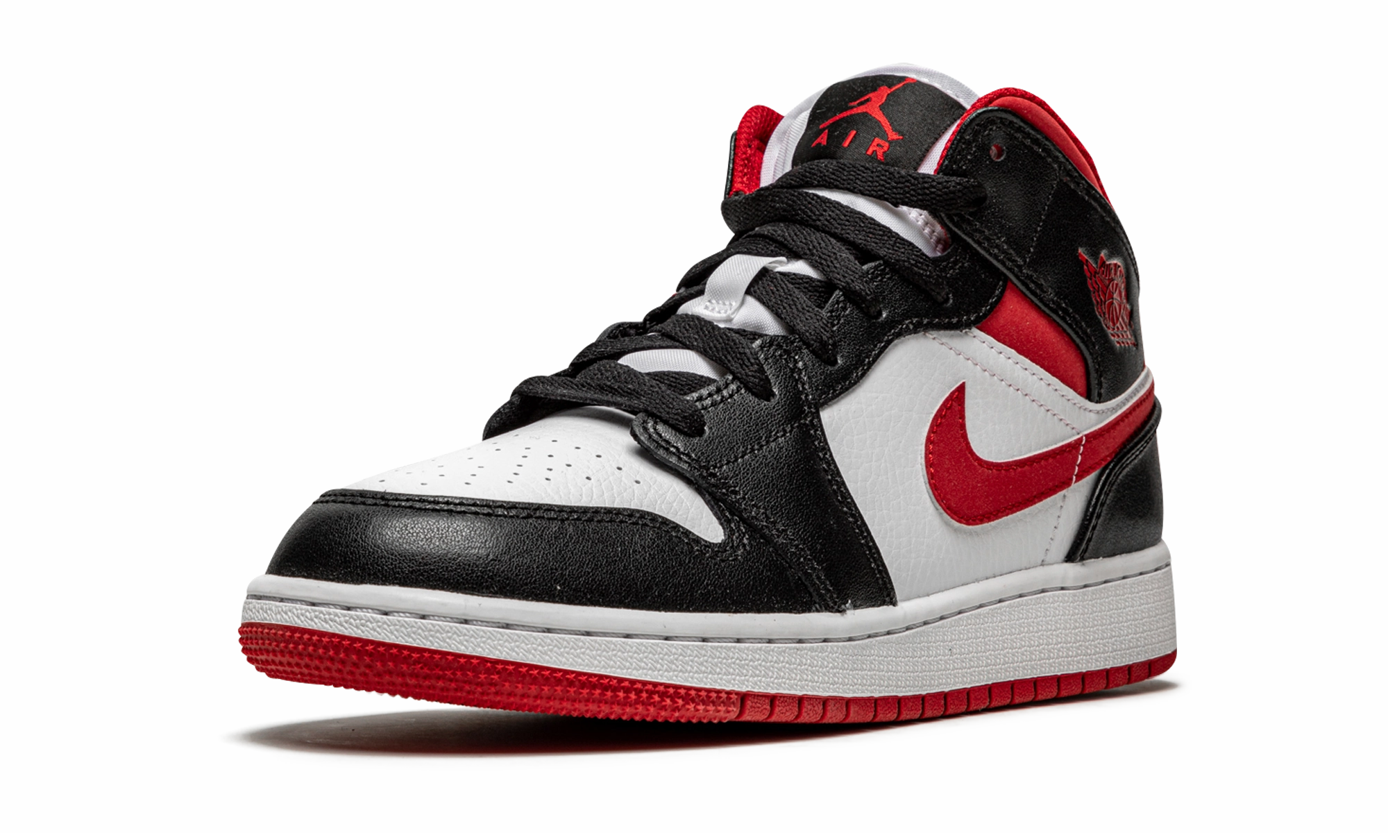Air Jordan 1 Mid GS "Metallic Red" Quick lace Wear Flex