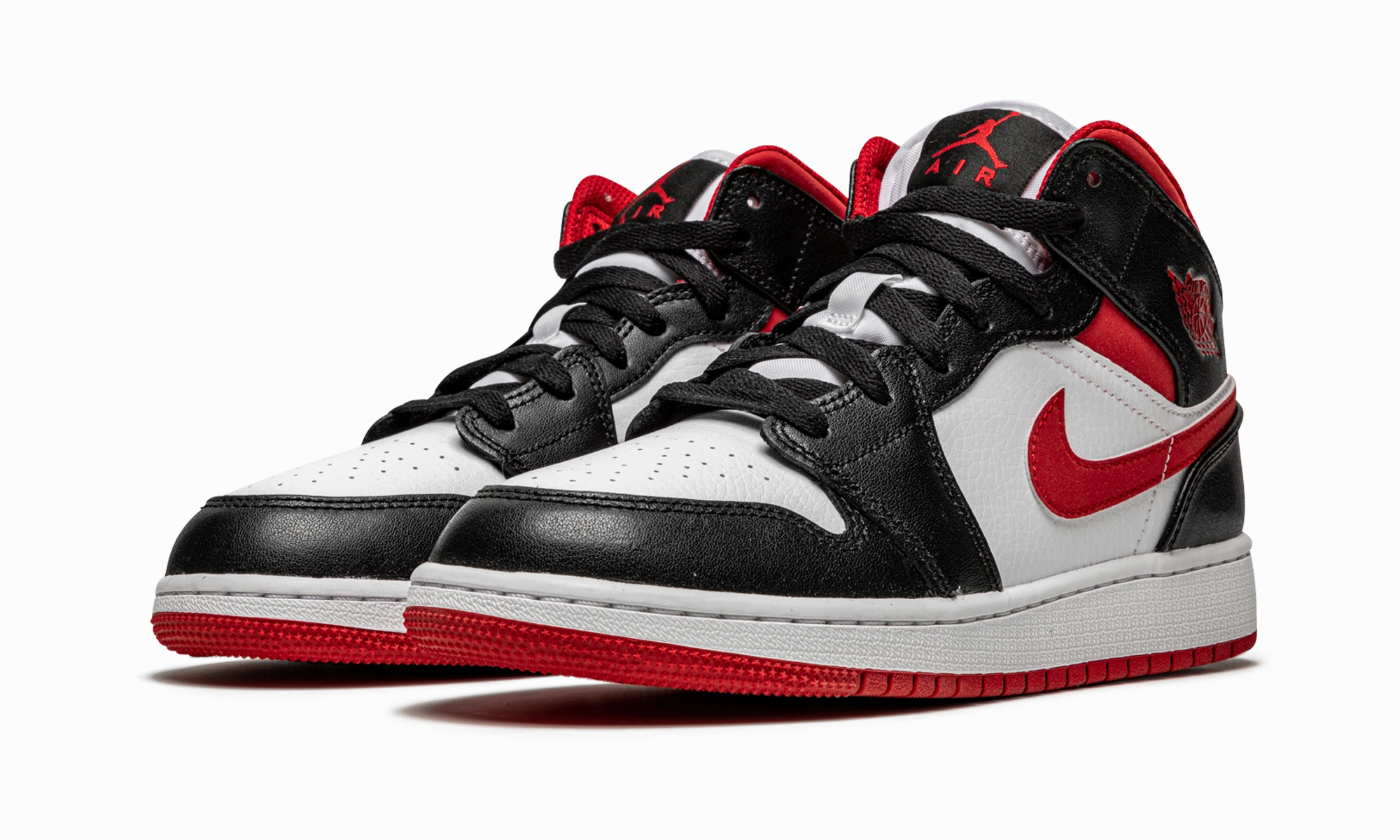 Sporty arch Air Jordan 1 Mid GS "Metallic Red"